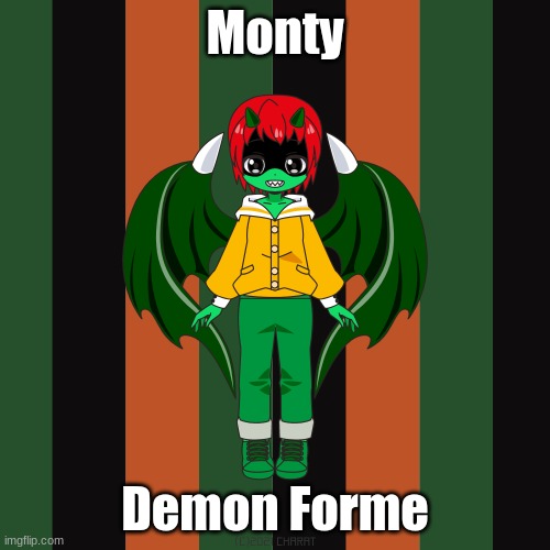 Monty; Demon Forme | image tagged in fnaf,charat | made w/ Imgflip meme maker