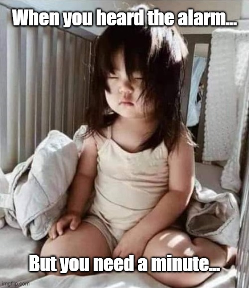 Need A Minute | When you heard the alarm... But you need a minute... | image tagged in alarm clock,too early | made w/ Imgflip meme maker