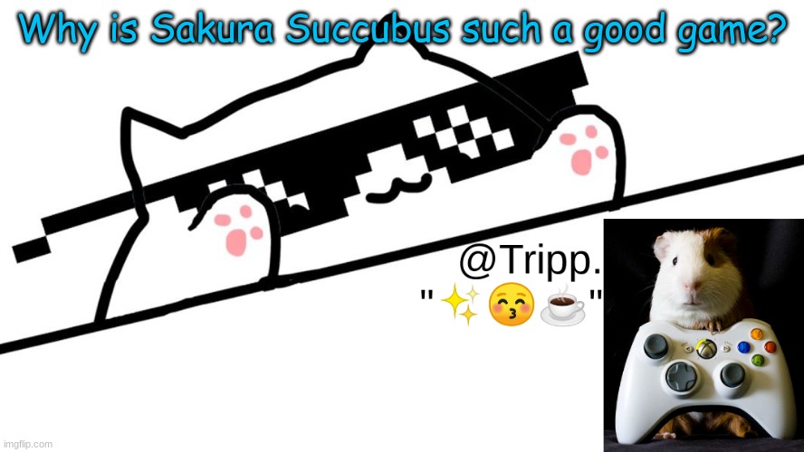 It's for the switch my noobs | Why is Sakura Succubus such a good game? | image tagged in tripp 's very awesome temp d | made w/ Imgflip meme maker