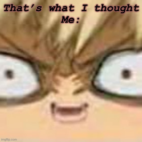 That’s what I thought
Me: | made w/ Imgflip meme maker