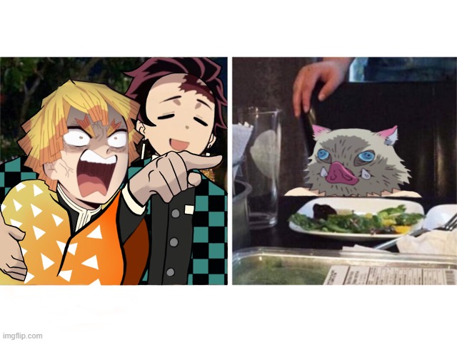 this is a temp now | image tagged in zenitsu yelling at inosuke | made w/ Imgflip meme maker