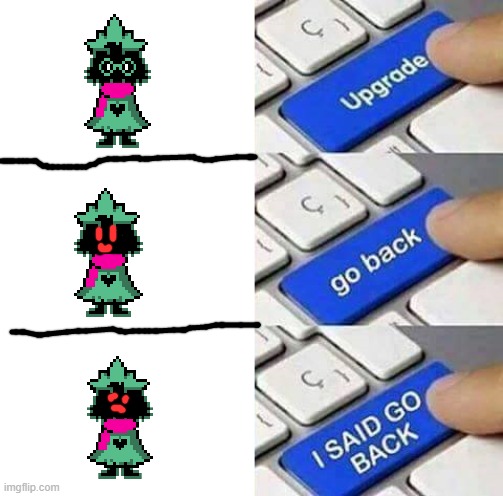 is that a chara ralsei | image tagged in i said go back | made w/ Imgflip meme maker