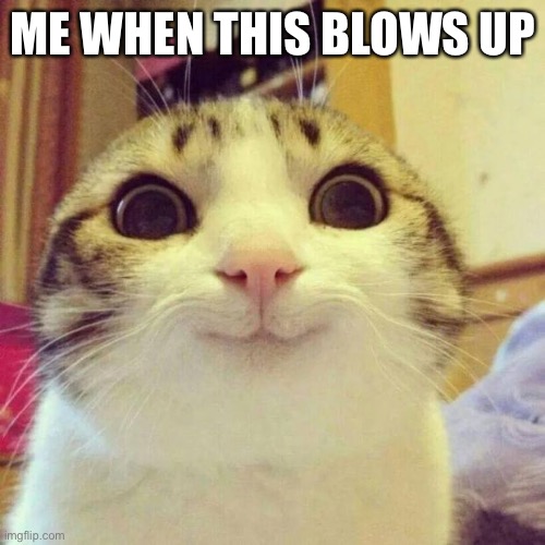 Smiling Cat Meme | ME WHEN THIS BLOWS UP | image tagged in memes,smiling cat | made w/ Imgflip meme maker