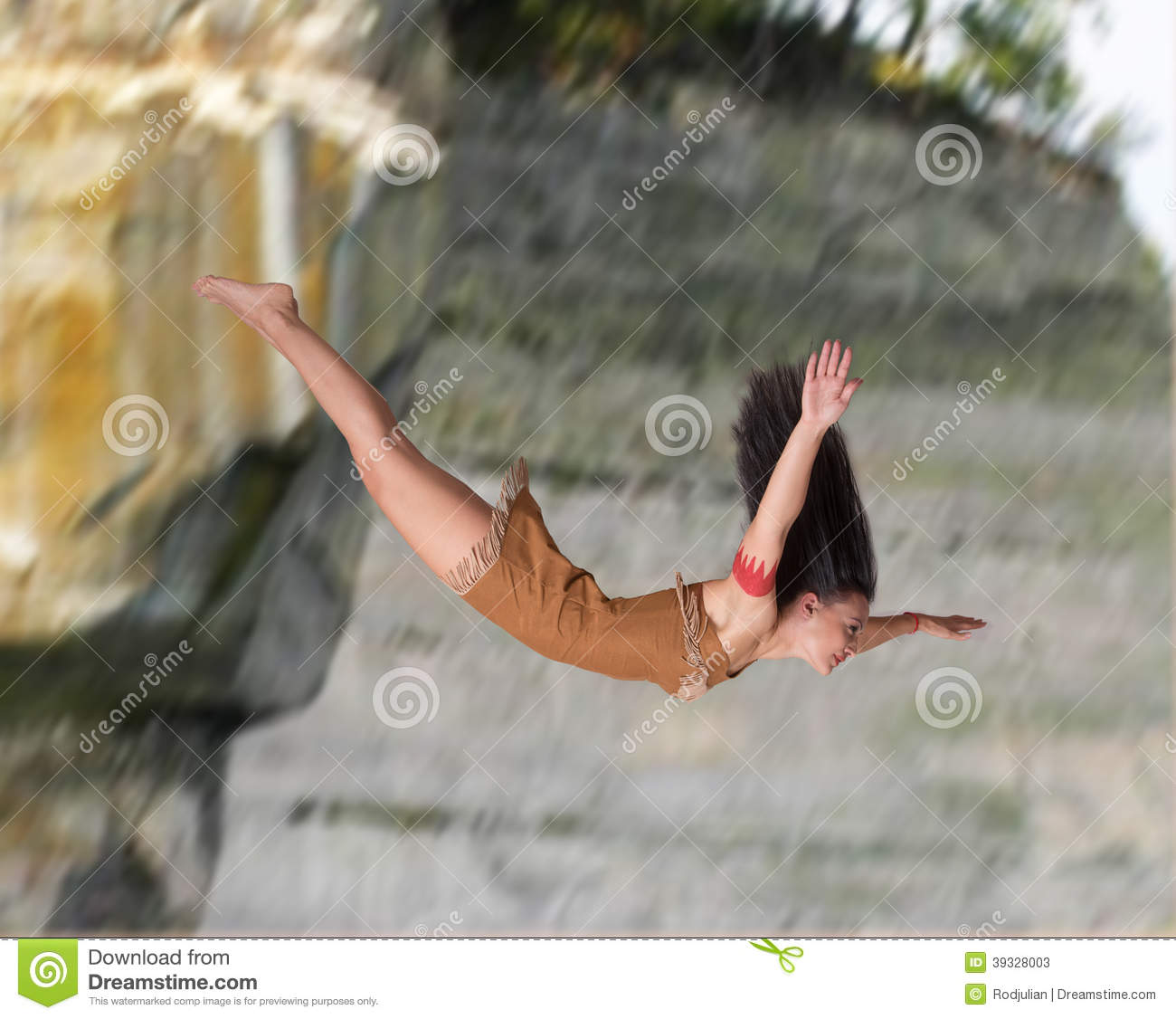High Quality girl diving off cliff Blank Meme Template
