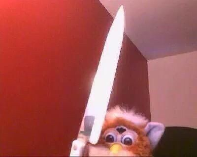 Furby with a Knife Blank Meme Template