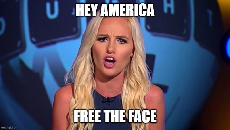 Tomi Lahren | HEY AMERICA; FREE THE FACE | image tagged in tomi lahren | made w/ Imgflip meme maker