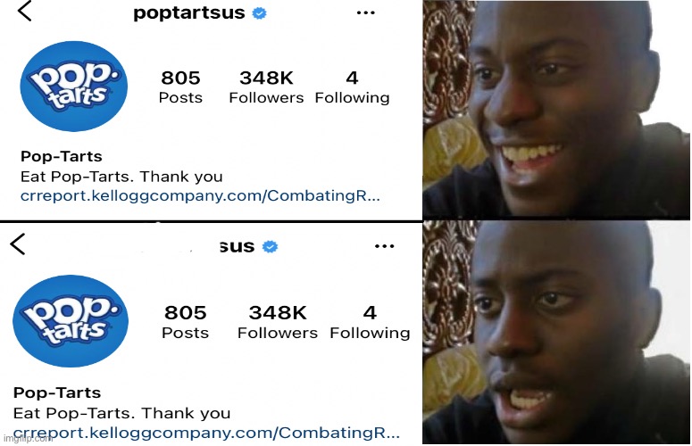 AMONGUS | image tagged in disappointed black guy,among us,pop tarts | made w/ Imgflip meme maker