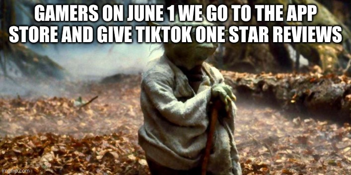 Survive we must. Audition we shall | GAMERS ON JUNE 1 WE GO TO THE APP STORE AND GIVE TIKTOK ONE STAR REVIEWS | image tagged in survive we must audition we shall | made w/ Imgflip meme maker