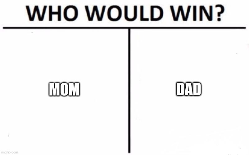 Who Would Win? | MOM; DAD | image tagged in memes,who would win | made w/ Imgflip meme maker