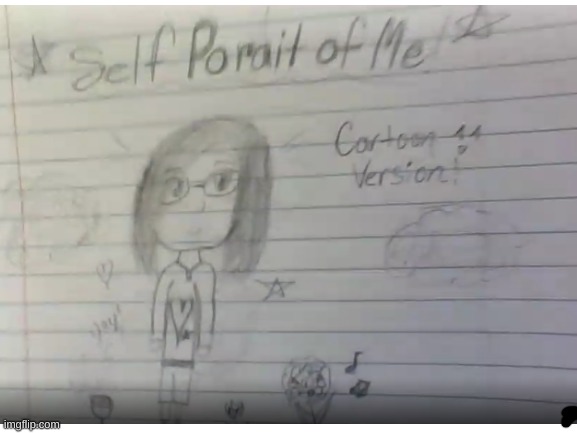 Cartoon Portrait of Me!! (sorry if it's a little blurry) | image tagged in draw,cartoon,meh,cute,yayaya | made w/ Imgflip meme maker