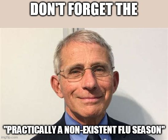 DON'T FORGET THE "PRACTICALLY A NON-EXISTENT FLU SEASON" | made w/ Imgflip meme maker