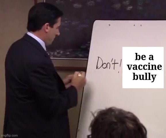don't, don't (don't) | be a vaccine bully | image tagged in funny,pandemic,vaccines | made w/ Imgflip meme maker