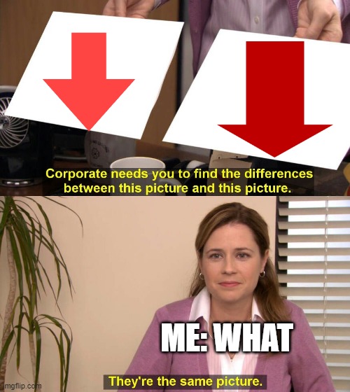 two down vote's? | ME: WHAT | image tagged in they are the same picture | made w/ Imgflip meme maker