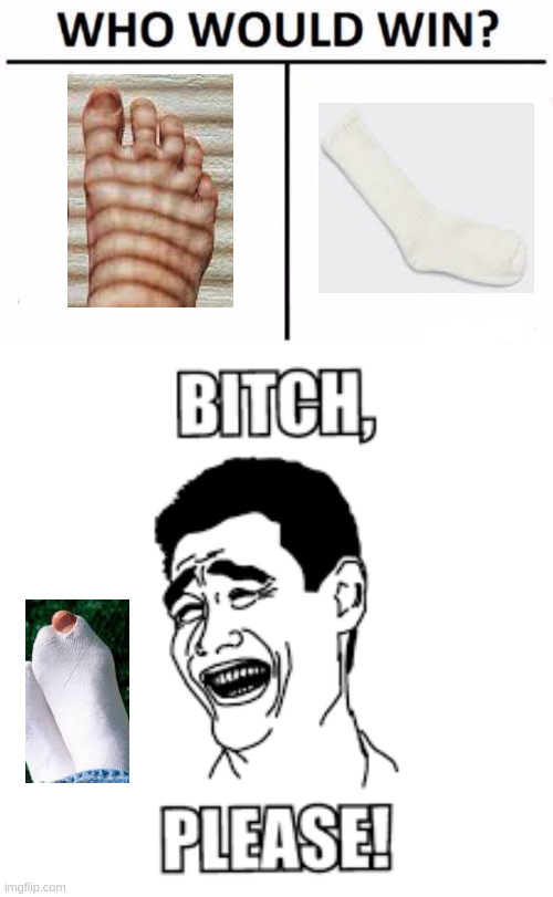 image tagged in memes,who would win,sock,socks,toes,holes | made w/ Imgflip meme maker