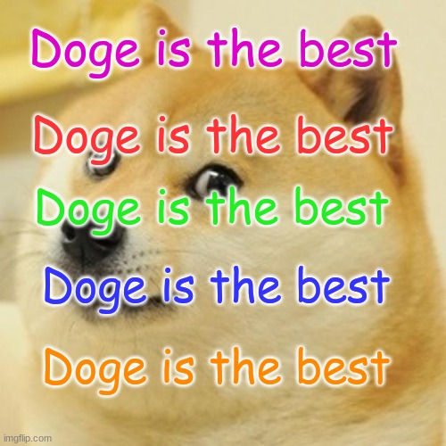 Doge is the Best! | Doge is the best; Doge is the best; Doge is the best; Doge is the best; Doge is the best | image tagged in memes,doge,new template | made w/ Imgflip meme maker