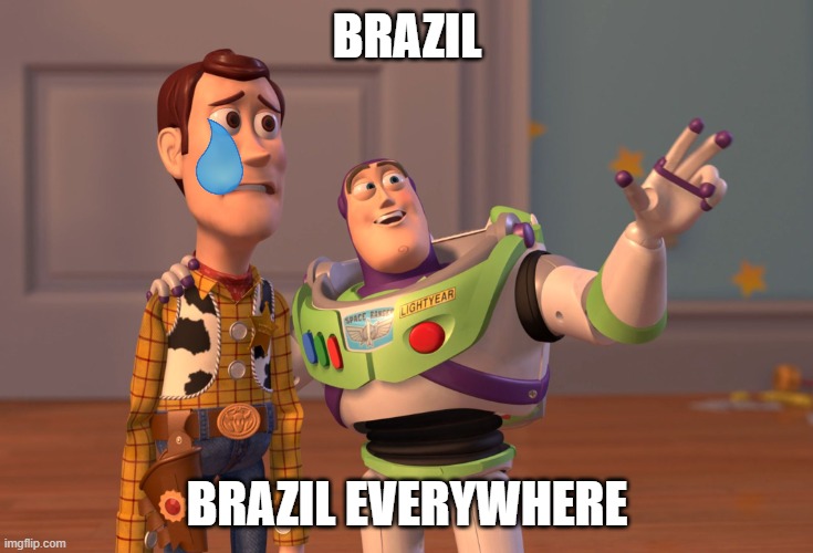 X, X Everywhere | BRAZIL; BRAZIL EVERYWHERE | image tagged in memes,x x everywhere | made w/ Imgflip meme maker