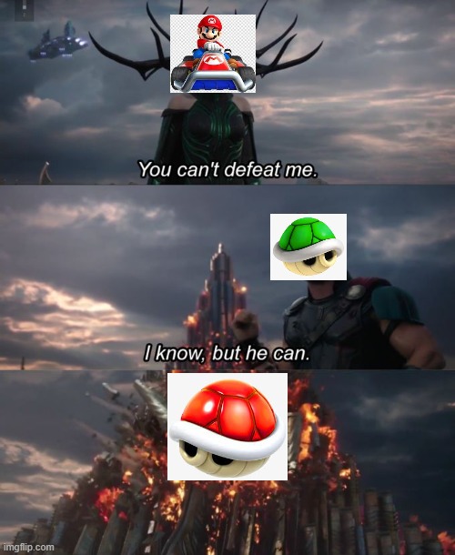 red shell=auto aim | image tagged in you can't defeat me | made w/ Imgflip meme maker