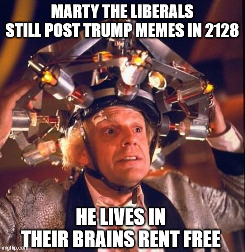 MARTY THE LIBERALS STILL POST TRUMP MEMES IN 2128 HE LIVES IN THEIR BRAINS RENT FREE | made w/ Imgflip meme maker