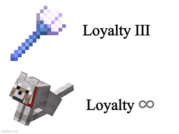 Blank White Template | Loyalty III; Loyalty ♾ | image tagged in blank white template,minecraft,oh wow are you actually reading these tags,stop reading the tags | made w/ Imgflip meme maker