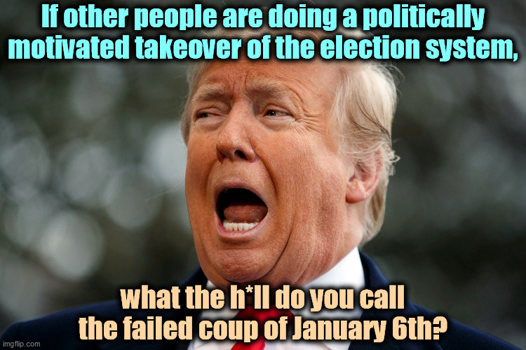 140 cops hospitalized, six dead, all to take over the certification of the election. | If other people are doing a politically motivated takeover of the election system, what the h*ll do you call the failed coup of January 6th? | image tagged in trump frightened that other people are getting on to him,republican,capitol hill,riot,steal,election | made w/ Imgflip meme maker