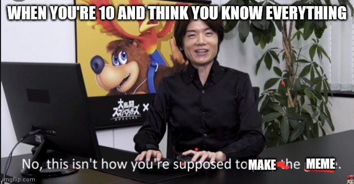 No that’s not how your supposed to play the game | WHEN YOU'RE 10 AND THINK YOU KNOW EVERYTHING MAKE MEME | image tagged in no that s not how your supposed to play the game | made w/ Imgflip meme maker