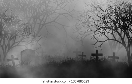 spooky cemetary Blank Meme Template