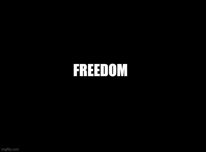 blank black | FREEDOM | image tagged in blank black | made w/ Imgflip meme maker