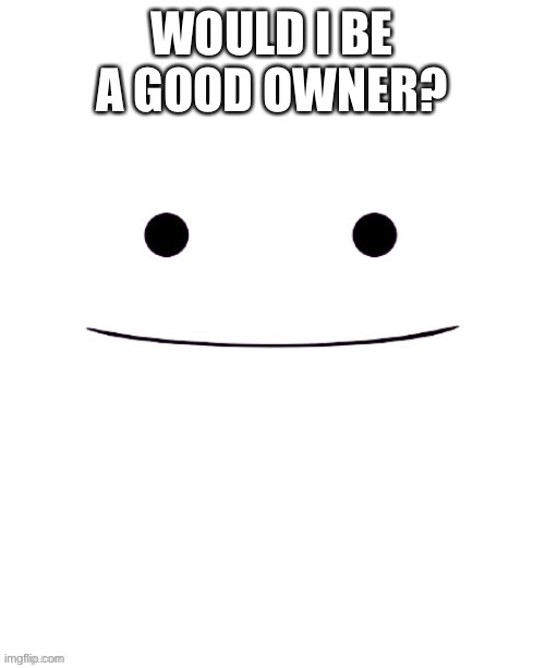 If I am I’d volunteer to be owner | WOULD I BE A GOOD OWNER? | image tagged in memes | made w/ Imgflip meme maker