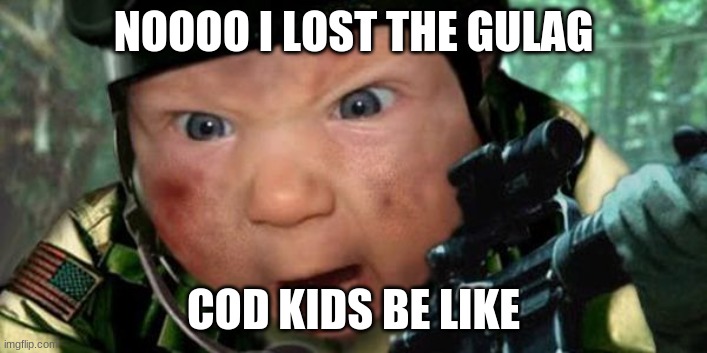 Call of Duty | NOOOO I LOST THE GULAG; COD KIDS BE LIKE | image tagged in call of duty | made w/ Imgflip meme maker