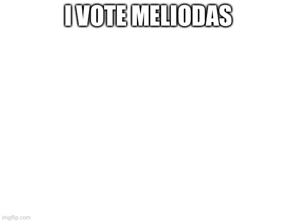 Blank White Template | I VOTE MELIODAS | image tagged in blank white template | made w/ Imgflip meme maker