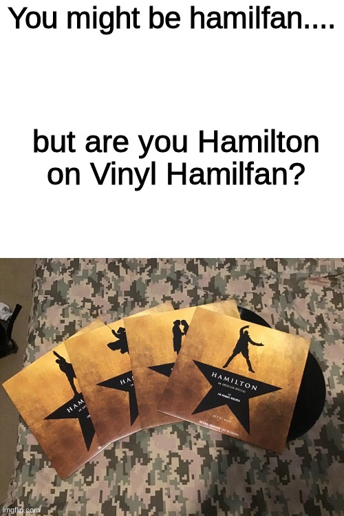 MERCH! | You might be hamilfan.... but are you Hamilton on Vinyl Hamilfan? | made w/ Imgflip meme maker
