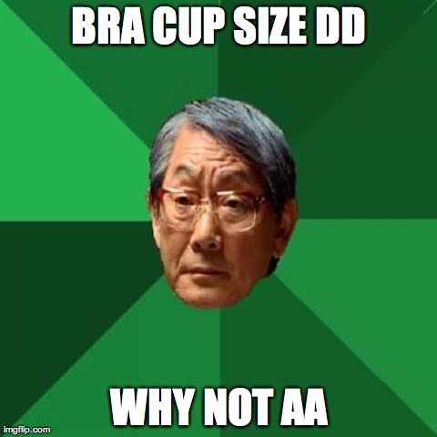 flat chest | BRA CUP SIZE DD WHY NOT AA | image tagged in memes,high expectations asian father | made w/ Imgflip meme maker