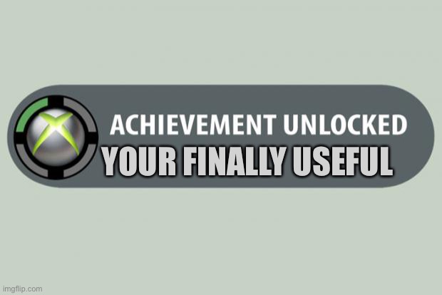 achievement unlocked | YOUR FINALLY USEFUL | image tagged in achievement unlocked | made w/ Imgflip meme maker