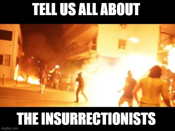 TELL US ALL ABOUT THE INSURRECTIONISTS | made w/ Imgflip meme maker