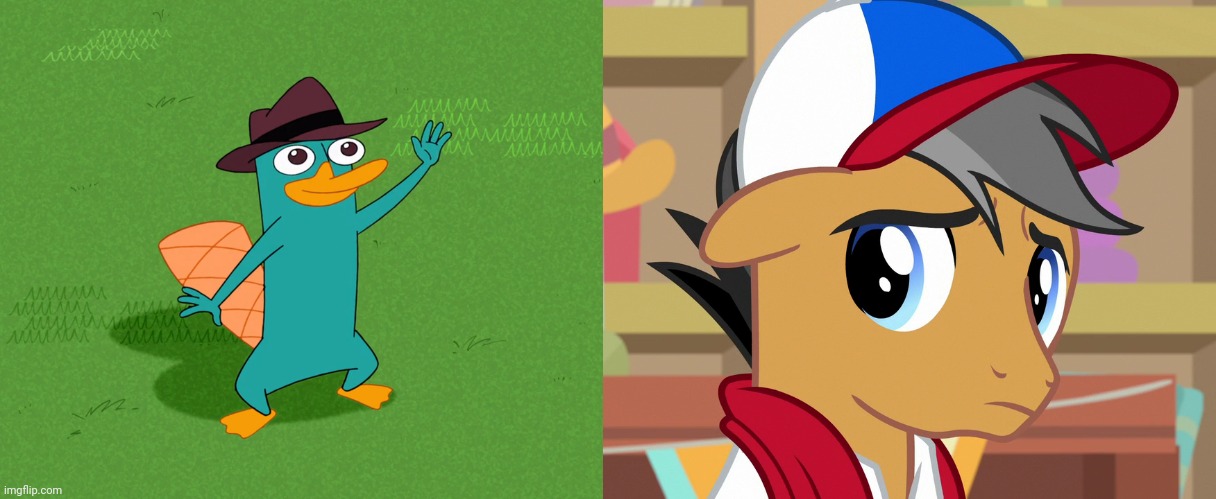 Bro-Ship | image tagged in crossover,perry the platypus,my little pony friendship is magic | made w/ Imgflip meme maker