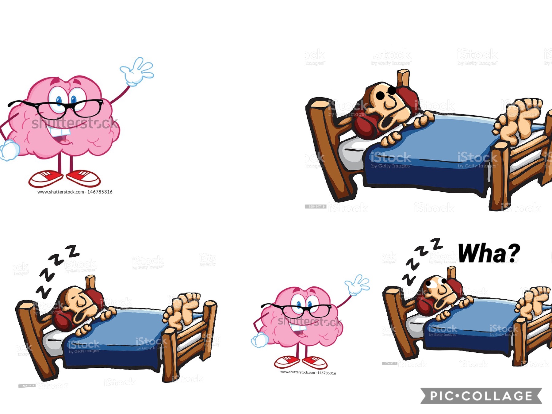 High Quality Brain in bed Blank Meme Template