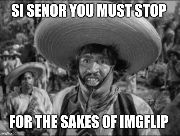 SI SENOR YOU MUST STOP FOR THE SAKES OF IMGFLIP | made w/ Imgflip meme maker