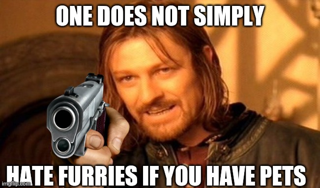 IT'S A GOOD WISDOM | ONE DOES NOT SIMPLY; HATE FURRIES IF YOU HAVE PETS | image tagged in memes,one does not simply | made w/ Imgflip meme maker
