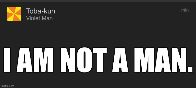 I AM NOT A MAN. | made w/ Imgflip meme maker