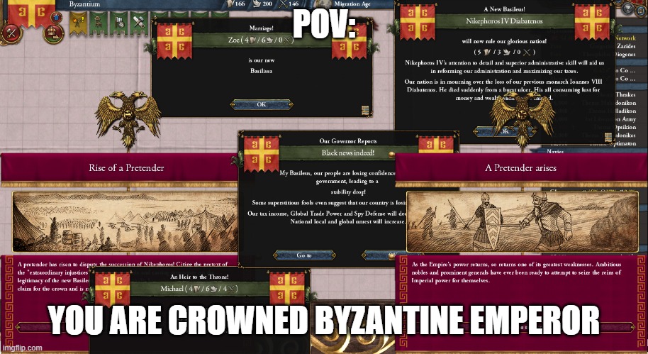 The Byzantine Emperor | POV:; YOU ARE CROWNED BYZANTINE EMPEROR | image tagged in memes | made w/ Imgflip meme maker