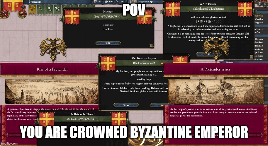 The Byzantine Emperor | POV; YOU ARE CROWNED BYZANTINE EMPEROR | made w/ Imgflip meme maker
