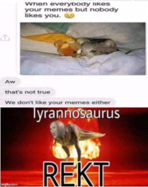 Tyrannosaurus REKT | image tagged in tyrannosaurus rekt,oof,meme,funny | made w/ Imgflip meme maker