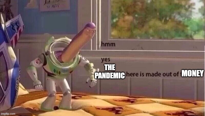 hmmm yes | THE PANDEMIC MONEY | image tagged in hmmm yes | made w/ Imgflip meme maker