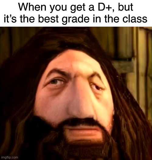 HD garbage | When you get a D+, but it’s the best grade in the class | image tagged in hd ps1 hagrid | made w/ Imgflip meme maker