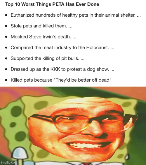 Oh how fun.  Thanks peta | image tagged in funny,memes,peta,idubbbz,animals | made w/ Imgflip meme maker