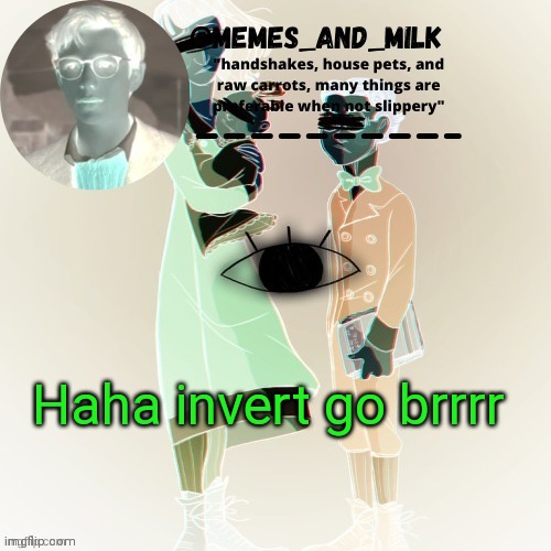 Haha invert go brrrr | image tagged in oh wow are you actually reading these tags,we're no strangers to love,you know the rules and so do i | made w/ Imgflip meme maker