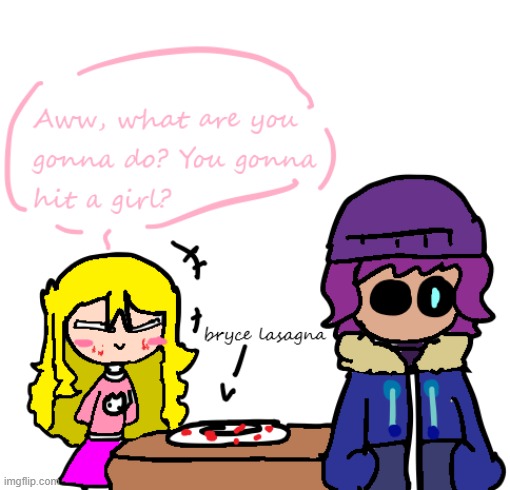 shouldnt eat his lasagna :D | image tagged in drawings | made w/ Imgflip meme maker