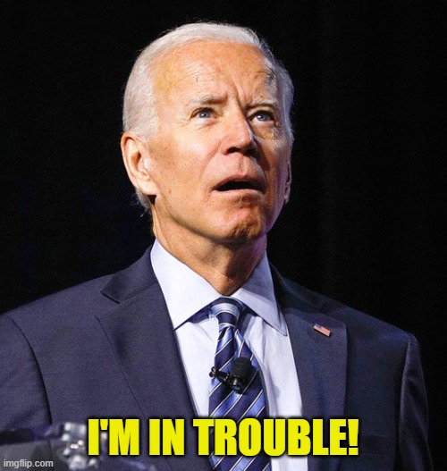 Joe Biden | I'M IN TROUBLE! | image tagged in joe biden | made w/ Imgflip meme maker
