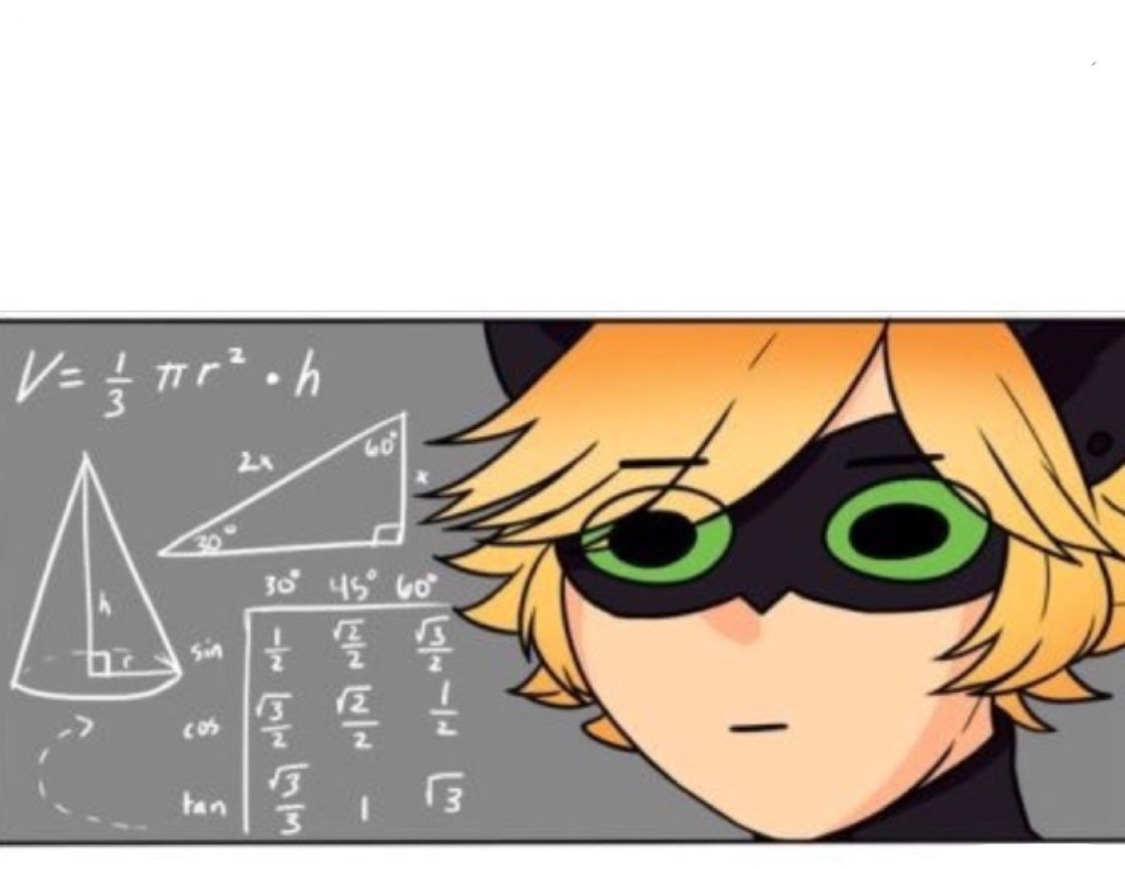 Chat Noir math Blank Meme Template