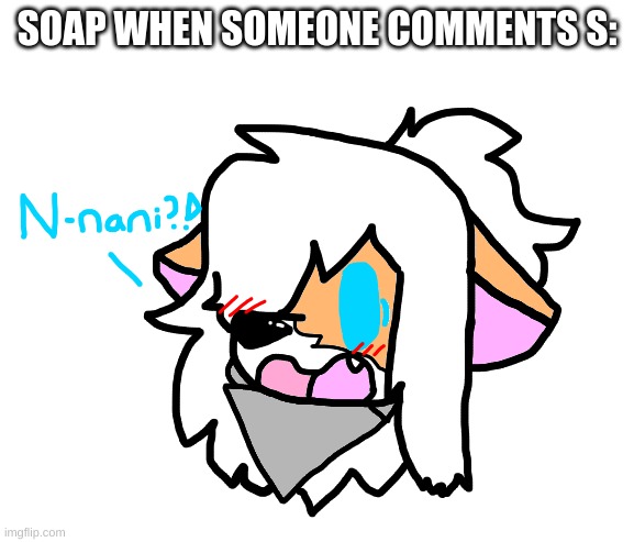 lmaooo | SOAP WHEN SOMEONE COMMENTS S: | image tagged in nani ginger | made w/ Imgflip meme maker